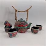 5Cups Tea Set - Leaves Design